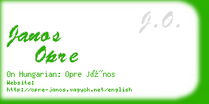 janos opre business card